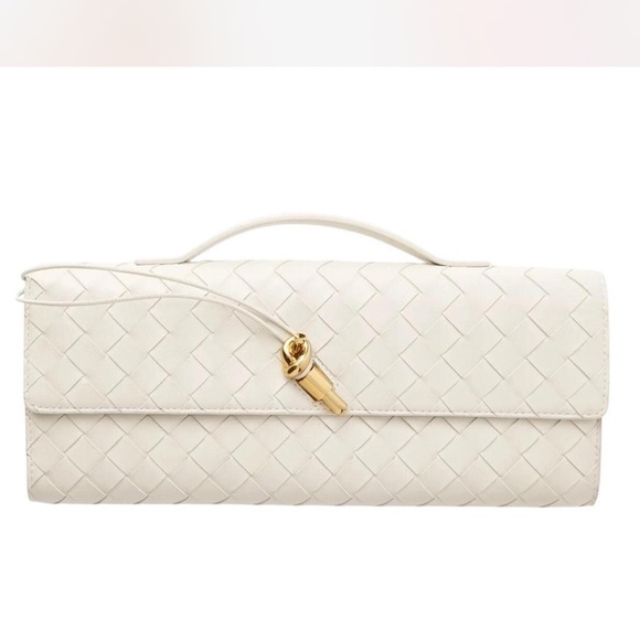 Few Moda Handbags - Few Moda East West Theia Clutch With Crossbody Strap - Cream NWT